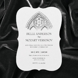 Vintage tracery minimalistische einfache Hochzeit Einladung