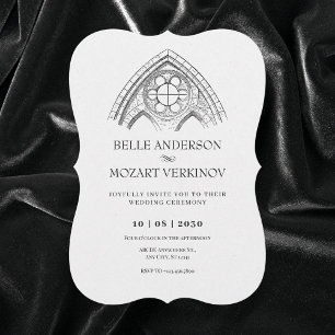 Vintage tracery minimalistische einfache Hochzeit Einladung