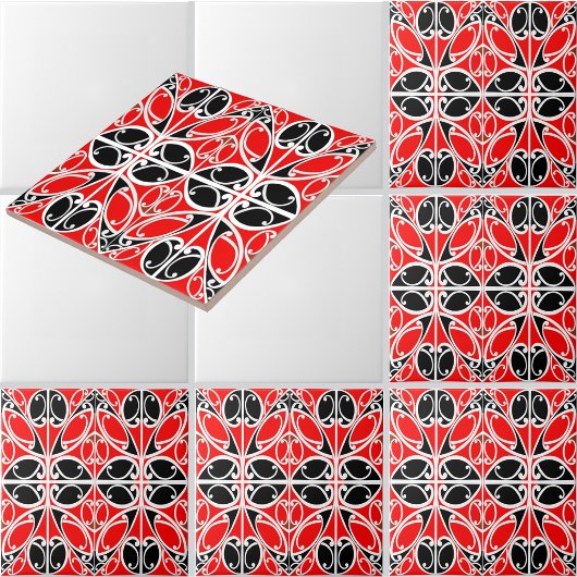 Vintage Traditional  Maori Tribal Art Pattern Fliese