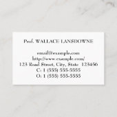 Vintage, traditionelle, Berufliche Visitenkarte (Rückseite)