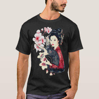 Vintage traditionelle japanische Lady Geisha Kimon T-Shirt