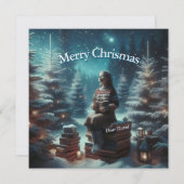 Vintage traditionelle Weihnachtsfeier Feiertagskarte (Vorne/Hinten)