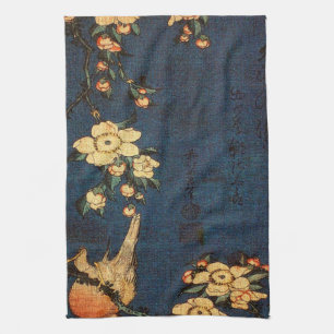 Vintage traditioneller japanischer Papierdruck Geschirrtuch