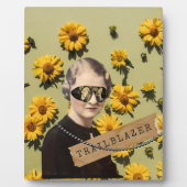 Vintage Trailblazer Daisies Kitsch Fotoplatte (Vorderseite)