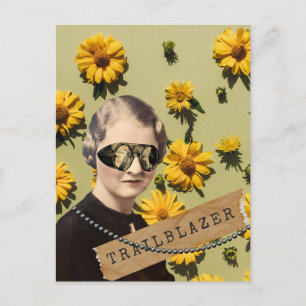 Vintage Trailblazer Daisies Kitsch Postkarte