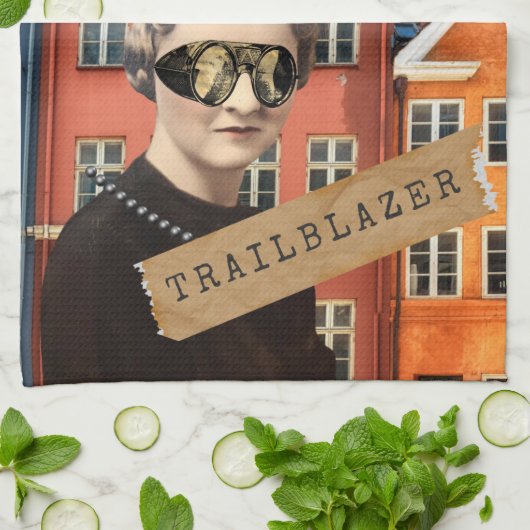 Vintage Trailblazer Kitsch Alterte Kunst Geschirrtuch (Gefaltet)