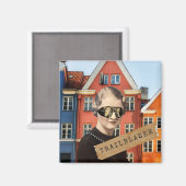 Vintage Trailblazer Kitsch Alterte Kunst Magnet (Vorderseite/Rückseite)