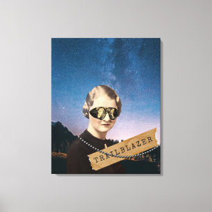 Vintage Trailblazer Night Sky Pop Art Leinwanddruck