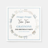 Vintage Train 2nd Birthday – Choo Choo Party Serviette (Vorderseite)