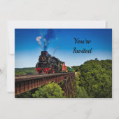 Vintage Train Bridge Foto Birthday Einladung (Vorderseite)