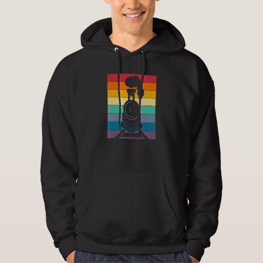 Vintage Train Buff Enthusiast Distressed Retro Sty Hoodie (Vorderseite)
