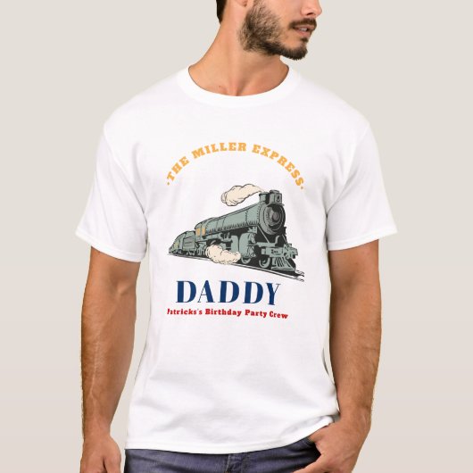 Vintage Train Daddy Birthday T-Shirt (Vorderseite)