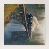 Vintage Train On a Mountain Trestle Puzzle (Horizontal)