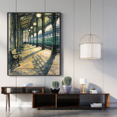 vintage train station art classic railway station poster