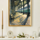vintage train station art classic railway station poster
