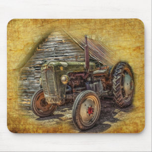 Vintage Traktor alte Scheune Mousepad