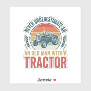 Vintage-Traktor-Alter-Mann-Zitat-Shirt-Design_1 Aufkleber