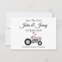Vintage-Traktor-Bauernhochzeit Terminankündigung