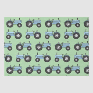 Vintage Traktor Blau Geschenkpapier Seidenpapier