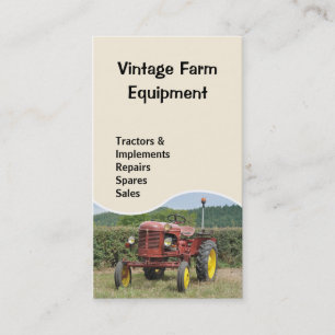 Vintage-Traktor-Geschäftskarte Visitenkarte