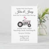 Vintage Traktor Hochzeit Bauer Einladung (Stehend Vorderseite)