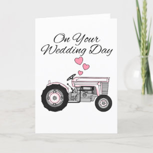 Vintage Traktor-Hochzeitskarte Bauern Landwirtscha Dankeskarte