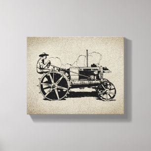 Vintage-Traktor Leinwanddruck