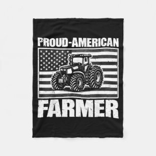 Vintage-Traktor USA-Flagge Stolz Amerikanischer La Fleecedecke