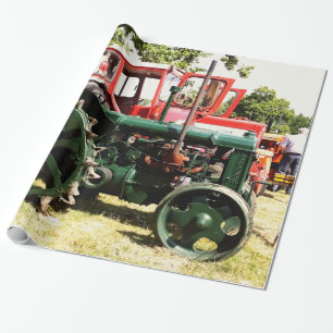 VINTAGE-TRAKTOREN  GESCHENKPAPIER