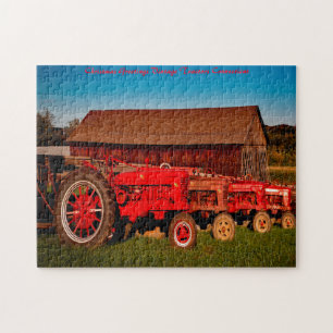 Vintage Traktoren. Weihnachtsgrüße Puzzle