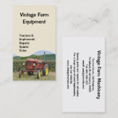 Vintage Traktorgeschäftskarte Visitenkarte (Vorne/Hinten)