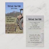 Vintage Traktorgeschäftskarte Visitenkarte (Vorne/Hinten)