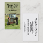 Vintage Traktorgeschäftskarte Visitenkarte (Vorne/Hinten)