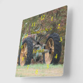 Vintage Traktoruhr - anpassen Quadratische Wanduhr (Winkel)