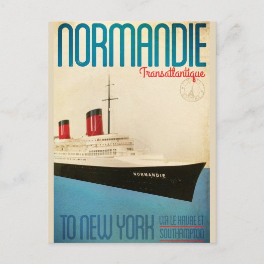 Vintage Transatlantische Postkarte (Vorderseite)