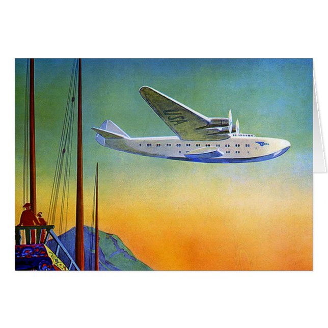 Vintage Transpazifische Reisekarte (Vorderseite (Horizontal))