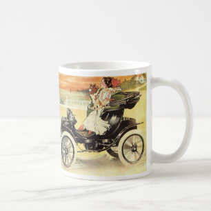 Vintage Transport, Frau in Cabriolet Kaffeetasse