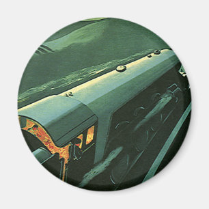 Vintage Transport, grüner Schnellzug Magnet