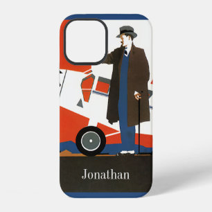 Vintage Transport, Propellerflugzeug und Pilot iPhone 12 Hülle