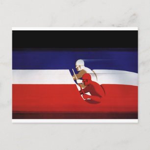 Vintage-Transportation, patriotische Rennfahrer-Re Postkarte
