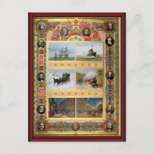 Vintage Transportmittel Postkarte