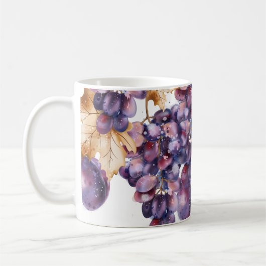 Vintage Trauben Farbe Herbstkarte Kaffeetasse (Links)
