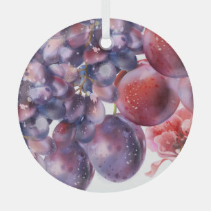 Vintage Trauben Farbe Herbstkarte Ornament Aus Glas
