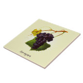 Vintage Trauben Frucht Botanische Keramik Fliese (Seite)