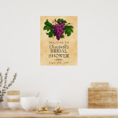 Vintage Trauben Hochzeit Brautparty Willkommen Poster (Küche)