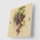 Vintage Trauben Quadratische Wanduhr (Winkel)