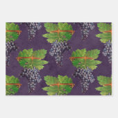 Vintage Trauben und Reben auf Lila Geschenkpapier Set (Vorderseite 3)