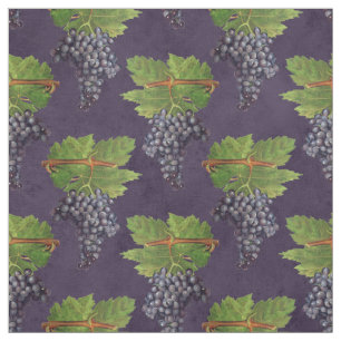 Vintage Trauben und Reben auf Lila Stoff