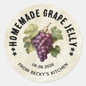 Vintage Traubengelenke für hausgemachte Konservenm Runder Aufkleber (Vorderseite)