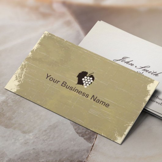 Vintage Traubenlogos Papierfabrik Texture Visitenkarte